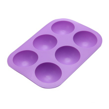 6 Holes BPA Free Silicone Molds, Non Stick 6-Cavity Semi Sphere Silicone Mold, DIY Silicone Half Ball Sphere Mold